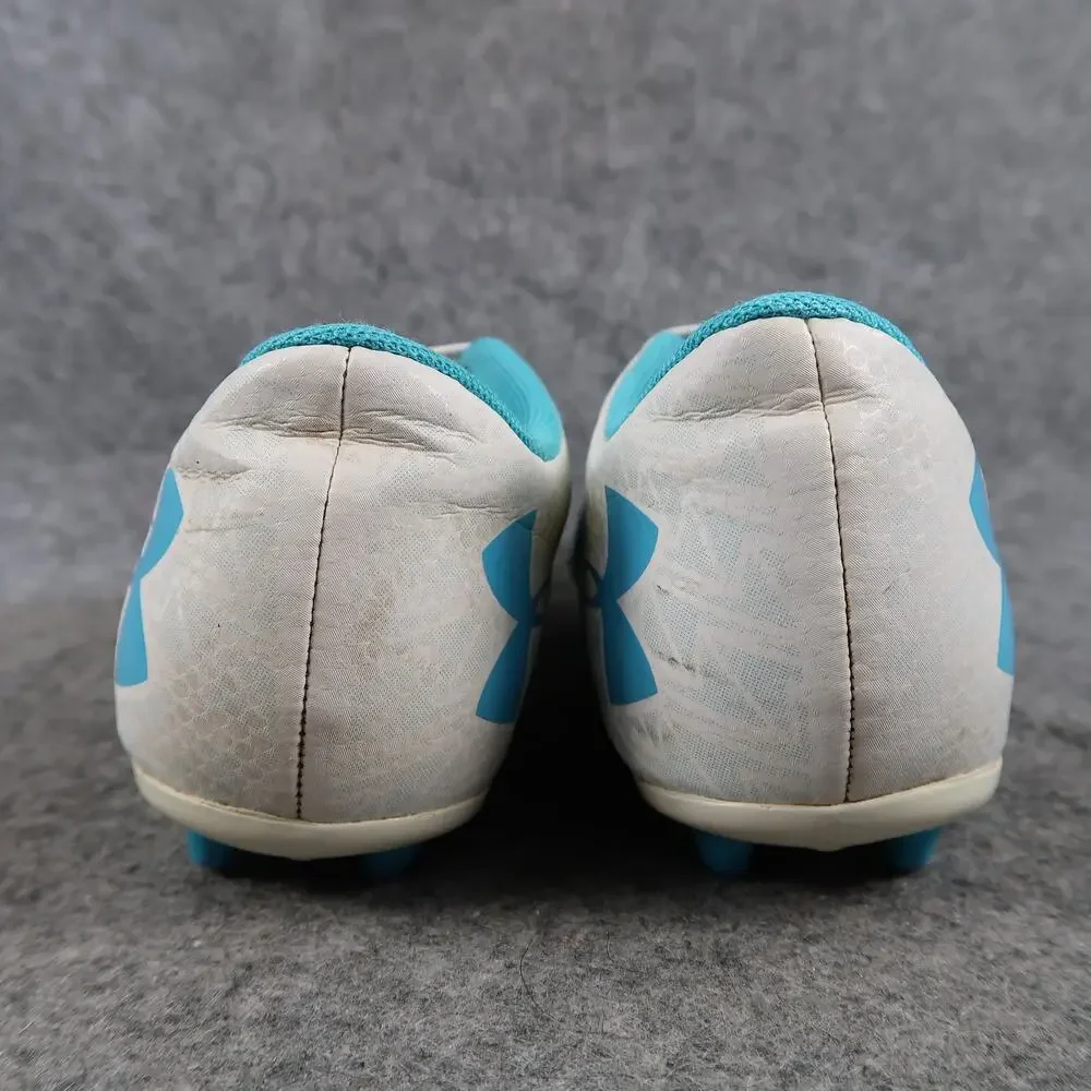 Under Armour Shoes Kids 2Y Soccer Cleats Athletic Sport Lace Up Blue White Youth